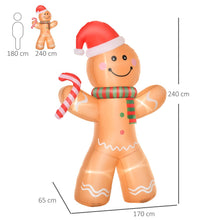 Load image into Gallery viewer, 8ft Christmas Inflatable Gingerbread Man Lighted Indoor Outdoor
