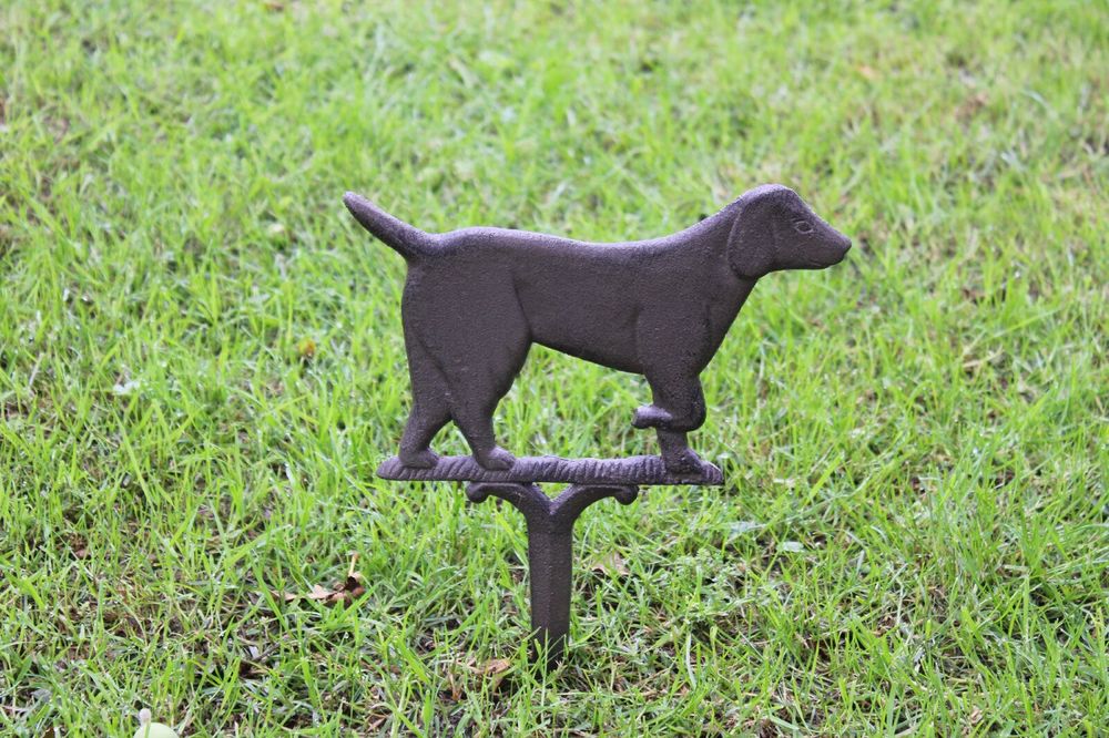 Rustic Cast Iron Garden Ornament, Dog