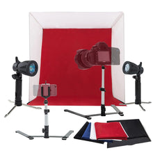 Load image into Gallery viewer, Kshioe 60cm Shelves Mini Studio Set Black &amp; White &amp; Red &amp; Blue UK
