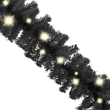 Load image into Gallery viewer, Christmas Garland with LED Lights 5 m Black
