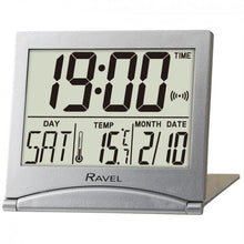 Load image into Gallery viewer, Ravel Digital Travel Flip Digital Led Alarm Clock Silver
