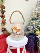 Load image into Gallery viewer, Christmas Robin Lantern With Rope Handel
