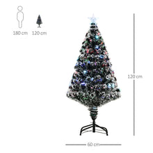 Load image into Gallery viewer, 4ft Artificial Prelit Christmas Tree Snow Tree LED Fiber Optics Green White
