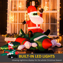 Load image into Gallery viewer, 5ft Christmas Inflatable Santa Claus On Plane Blow Up Outdoor Deco LED Lighting

