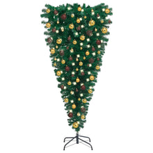 Load image into Gallery viewer, Upside-down Artificial Christmas Tree with LEDs&amp;Ball Set 120 cm
