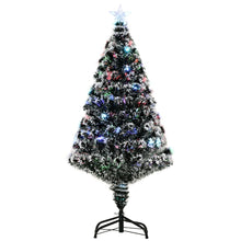 Load image into Gallery viewer, 4ft Artificial Prelit Christmas Tree Snow Tree LED Fiber Optics Green White
