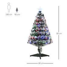 Load image into Gallery viewer, 3ft Artificial Prelit Christmas Tree Snow Tree LED Fiber Optics Green White
