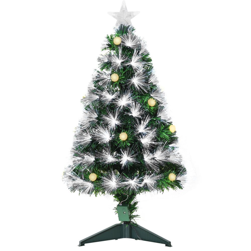 3ft White Light Christmas Tree 90 LEDs Star Topper Tri-Base Pre-Lit Home