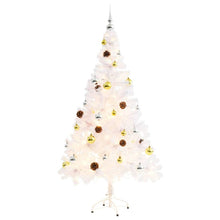 Load image into Gallery viewer, Artificial Christmas Tree with Baubles and LEDs White 150 cm to 210 cm
