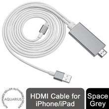 Load image into Gallery viewer, Aquarius HDMI Cable for iPhone/iPad Space Grey
