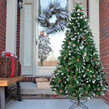 Load image into Gallery viewer, Christmas Tree 6FT 920 Branches Flocking Spray White Tree Plus Pine Cone (YJ)
