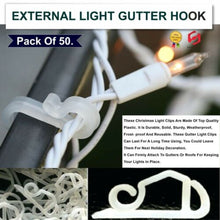 Load image into Gallery viewer, NEW 50 External Light Hooks Christmas Decoration Home Garden Gutter Clip Hanger
