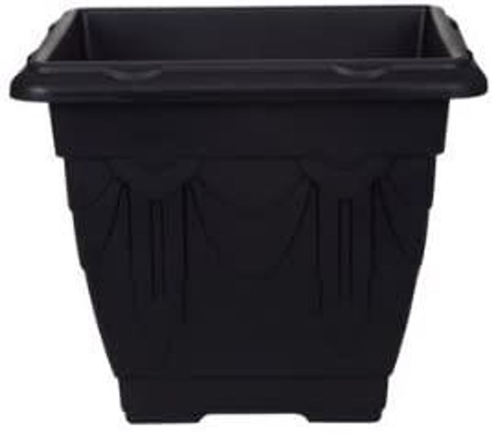 Whitefurze 41cm Square Venetian Planter Pot - Black G02042