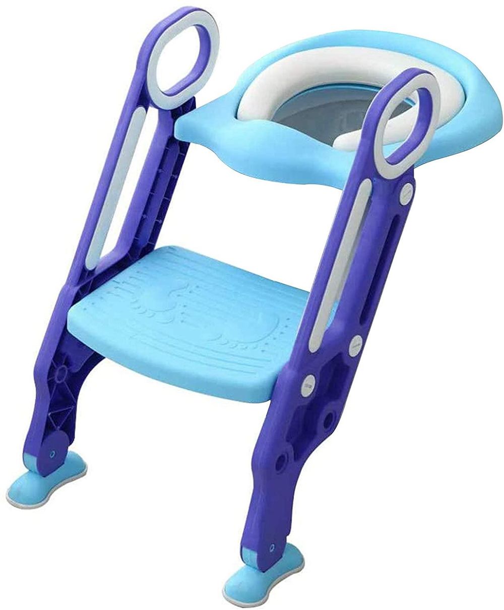 Toddler Toilet Training Seat Ladder Blue & Purple