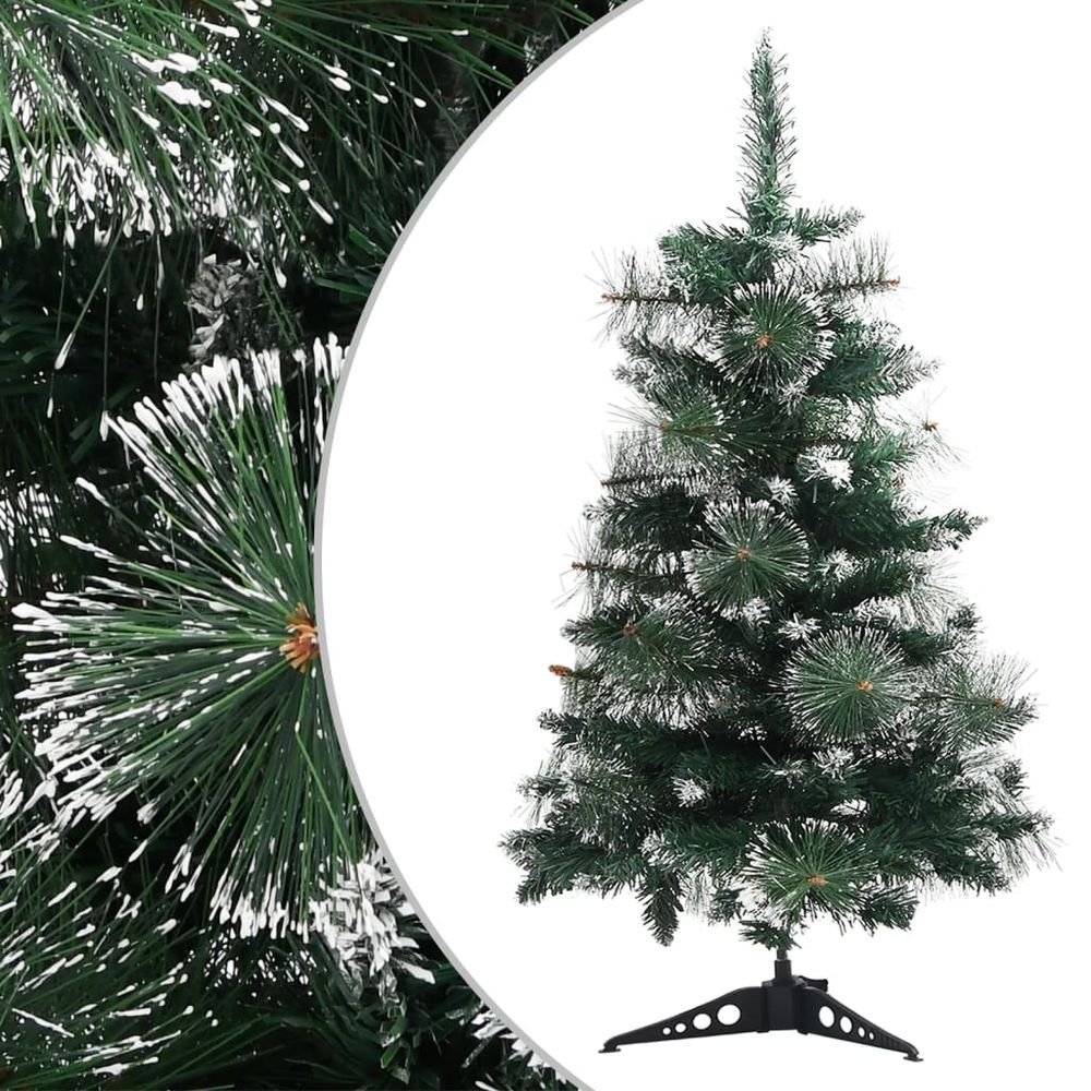 Artificial Christmas Tree with Stand Green and White 60 cm to 90cm PVC