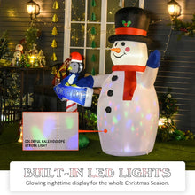 Load image into Gallery viewer, 6ft Christmas Inflatable Snowman Penguin North Pole Sign Out Indoor LED Lights
