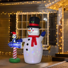 Load image into Gallery viewer, 6ft Christmas Inflatable Snowman Penguin North Pole Sign Out Indoor LED Lights
