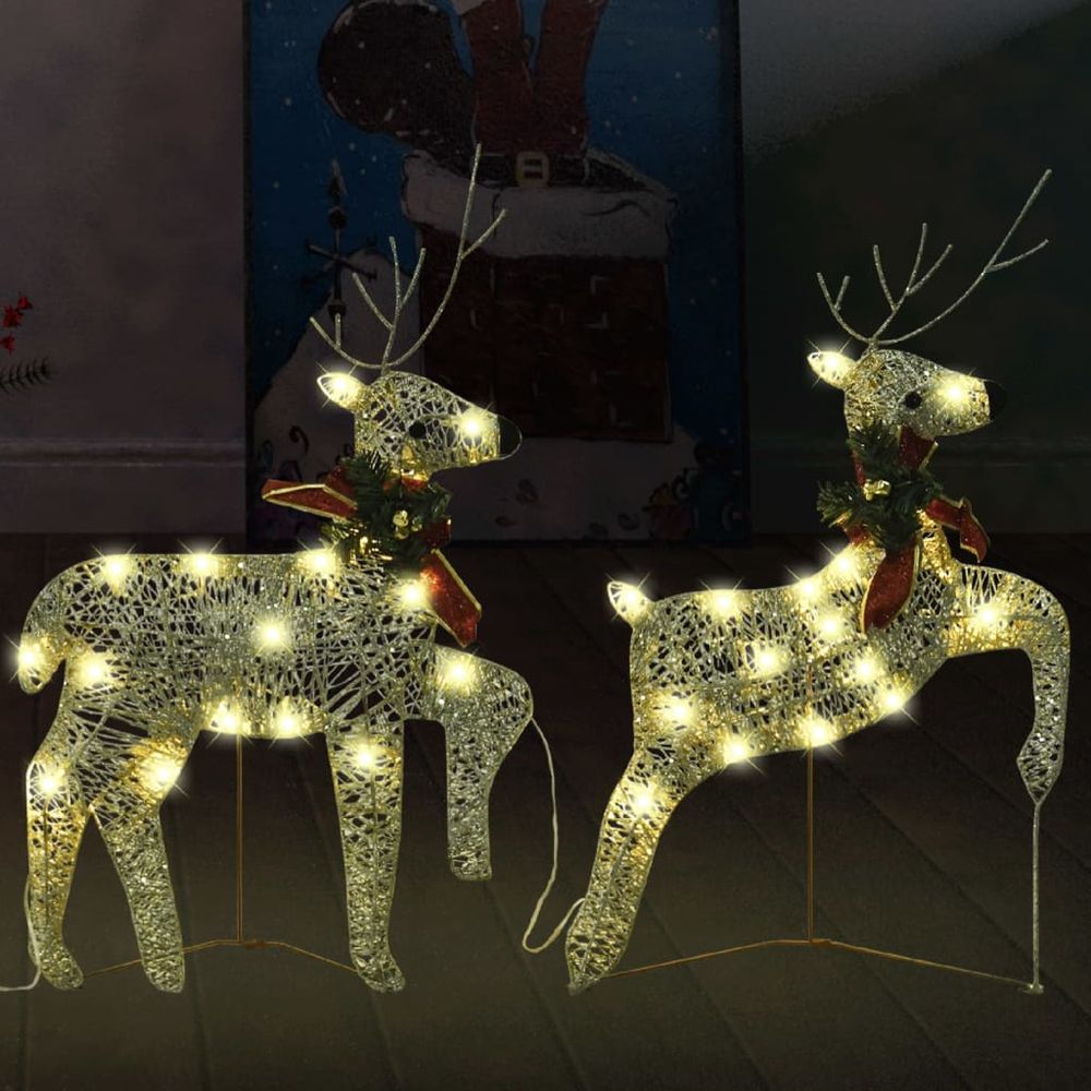 Christmas Reindeers 2 pcs Gold, Silver or White 40 LEDs