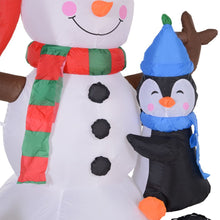 Load image into Gallery viewer, 6ft Inflatable Christmas Snowman with Three Penguins LED Outdoor Yard Deco
