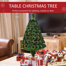 Load image into Gallery viewer, 3FT Prelit Artificial Christmas Tree Fiber LED Table Deco Multi-Color Green
