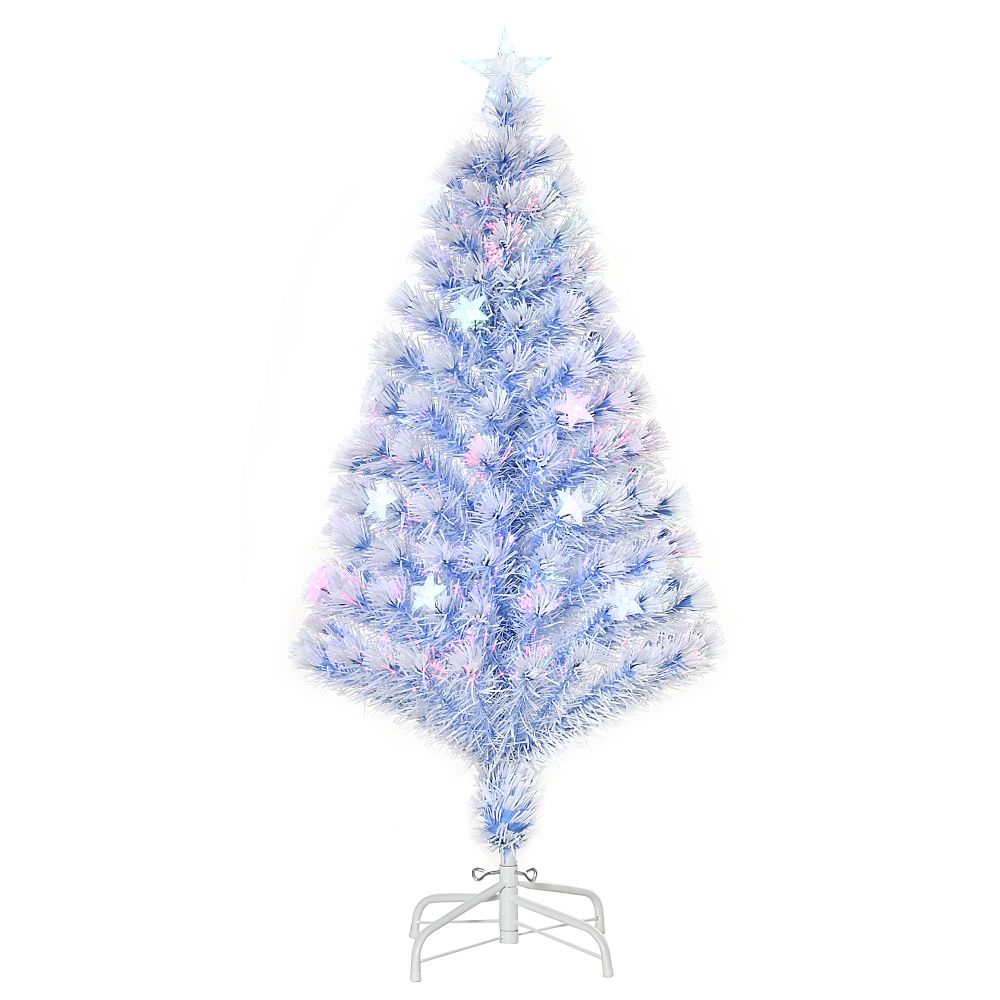 Artificial Fibre Christmas Tree Seasonal Deco 16 LED Easy Store 5FT White Blue
