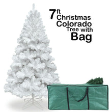 Load image into Gallery viewer, 7FT WHITE Colorado ARTIFICIAL Christmas Tree - Metal Stand with Green Bag

