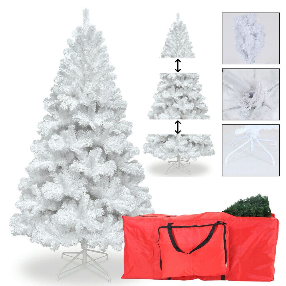 5FT WHITE Colorado ARTIFICIAL Christmas Tree - Metal Stand with Red Pocket Bag