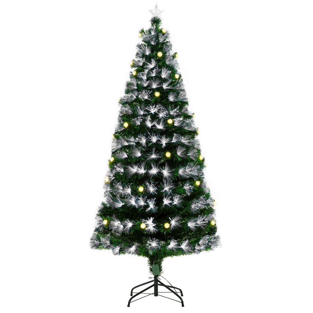 6ft White Light Christmas Tree 90 LEDs Star Topper Tri-Base Pre-Lit Home