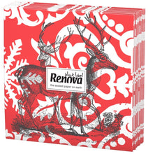 Load image into Gallery viewer, Renova 3 Ply Square Printed Party Serviettes Tissues Paper Napkins
