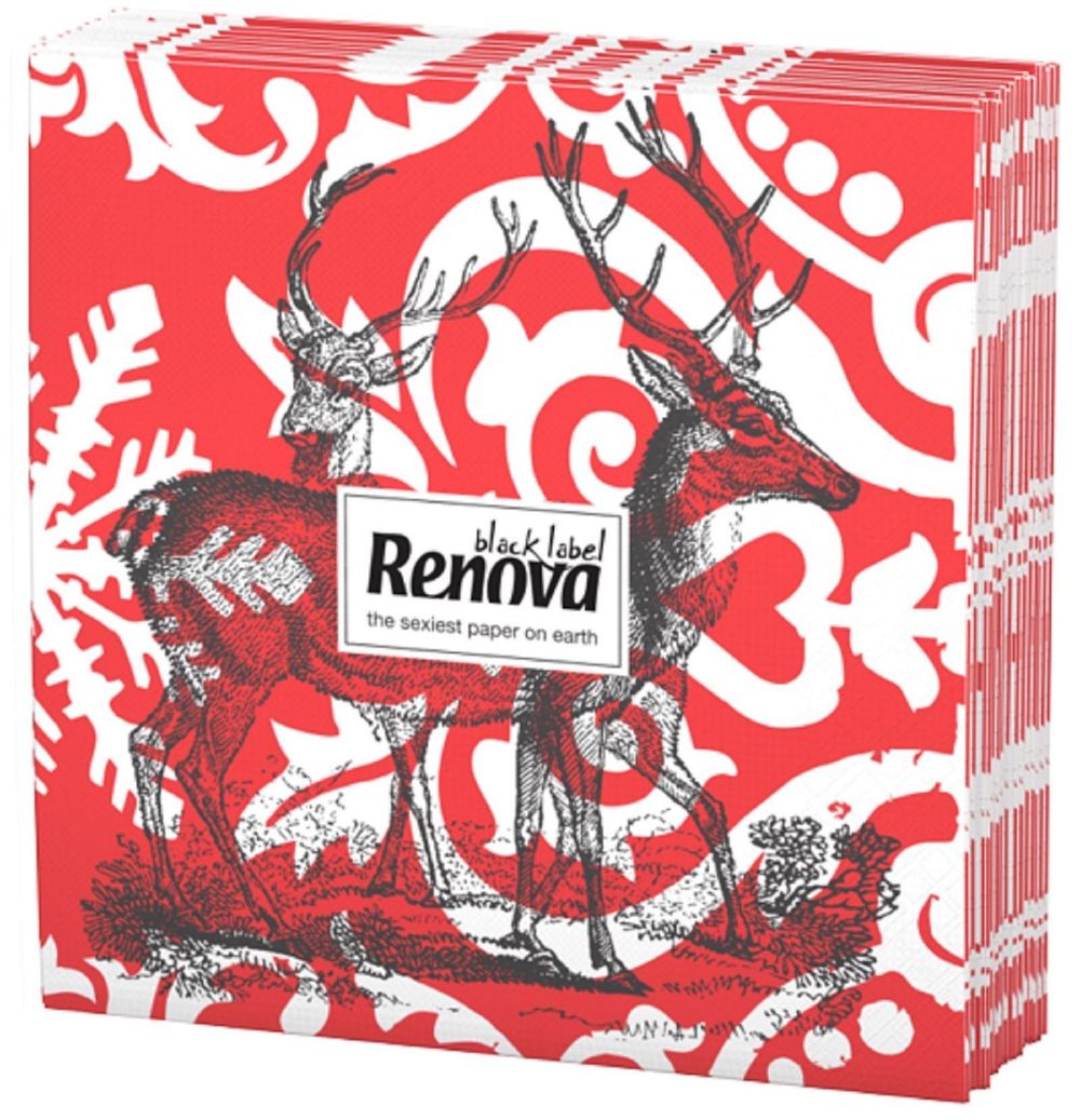 Renova 3 Ply Square Printed Party Serviettes Tissues Paper Napkins