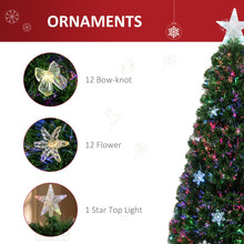 Load image into Gallery viewer, 5FT Prelit Artificial Christmas Tree Fiber Optic LED Xmas Foldable Feet Green
