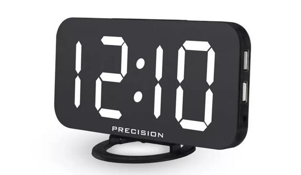 Precision Digital Alarm Clock with 2 USB Port Phone Charging AP0011