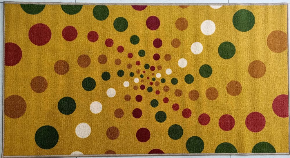 Spiral Dots Light Pattern Polyester Area Rug Anti-slip Floor Carpet Kitchen, Lounge, Landing, Runners 150 x 80 cm