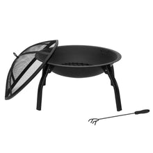 Load image into Gallery viewer, 22&quot; Four - legged Folding Iron Brazier Wood Burning Fire Pit Decoration for Backyard Poolside
