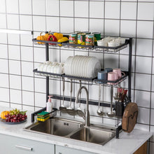 Load image into Gallery viewer, Stainless Steel Double Layer, Inner Length 92cm Kitchen Bowl Rack Shelf
