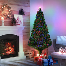 Load image into Gallery viewer, Pre-Lit Fibre Optic Artificial Christmas Tree Tree Topper Multi-Colour 5ft
