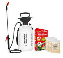 Load image into Gallery viewer, Rootblast Industrial Glyphosate Weed killer 3 x 100ml sachets with 5L Garden Sprayer
