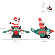 Load image into Gallery viewer, 5ft Christmas Inflatable Santa Claus On Plane Blow Up Outdoor Deco LED Lighting
