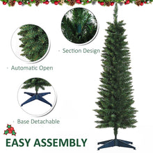 Load image into Gallery viewer, 1.5m 5ft Artificial Pine Pencil Slim Christmas Tree 294 Branch Tips with Stand
