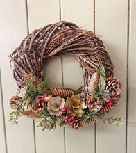 Load image into Gallery viewer, Twisted Pine &amp; Berry Botanical Christmas Wreath 35cm

