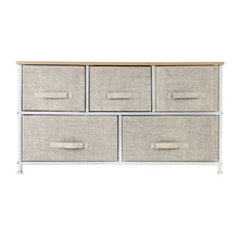 Load image into Gallery viewer, 2-Tier Wide Closet Dresser, Nursery Dresser Tower With 5 Easy Pull Fabric Drawers And Metal Frame, Multi-Purpose Organizer Unit For Closets, Dorm Room, Living Room, Hallway, Linen/Natural
