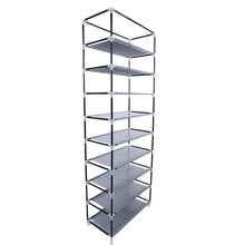 Load image into Gallery viewer, Fashionable Room-saving 9 Lattices Non-woven Fabric Shoe Rack Gray

