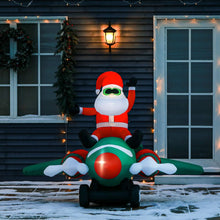 Load image into Gallery viewer, 5ft Christmas Inflatable Santa Claus On Plane Blow Up Outdoor Deco LED Lighting
