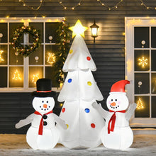 Load image into Gallery viewer, 6ft Christmas Inflatable Tree Star and Snowmen LED Lighted In and Outdoors
